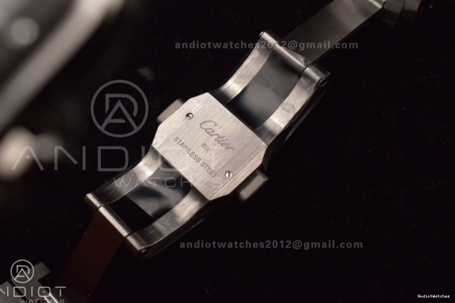 MIYOTA Cartier Bracelet Edition Best 3KF Santos SS on de NewStyle Black 1:1 40mm SS Bezel Dial 1049 White 0204